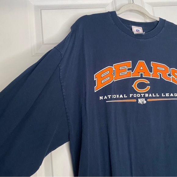 NFL Chicago Bears Navy Blue Orange White Long Sleeve Crewneck Tee Size 3XL - Picture 2 of 8